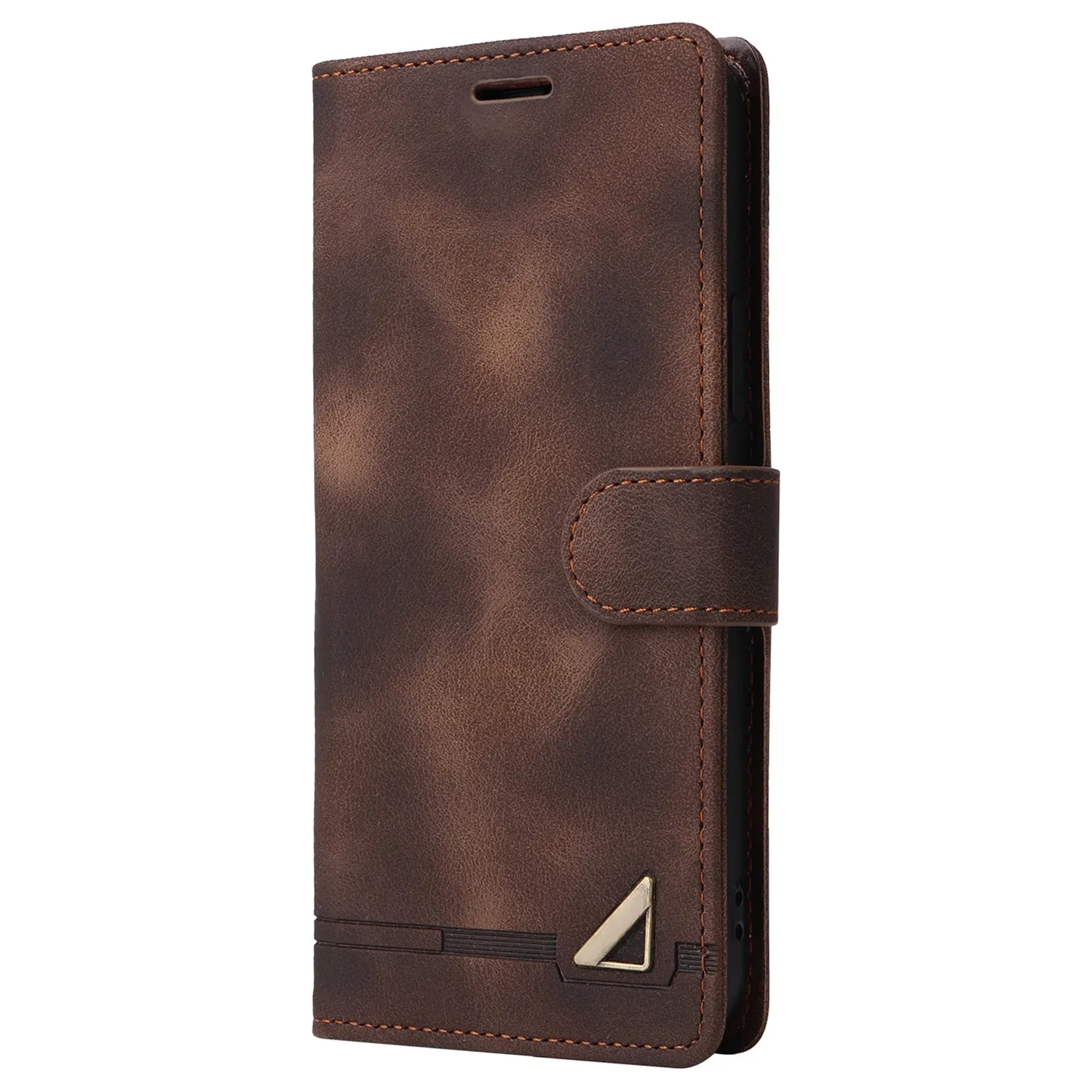 007 Series For iPhone 15 Pro Anti-Scratch PU Leather Stand Shell Flip Wallet Skin-touch Phone Case Cover