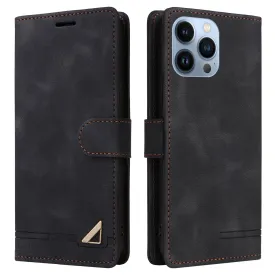 007 Series For iPhone 15 Pro Anti-Scratch PU Leather Stand Shell Flip Wallet Skin-touch Phone Case Cover