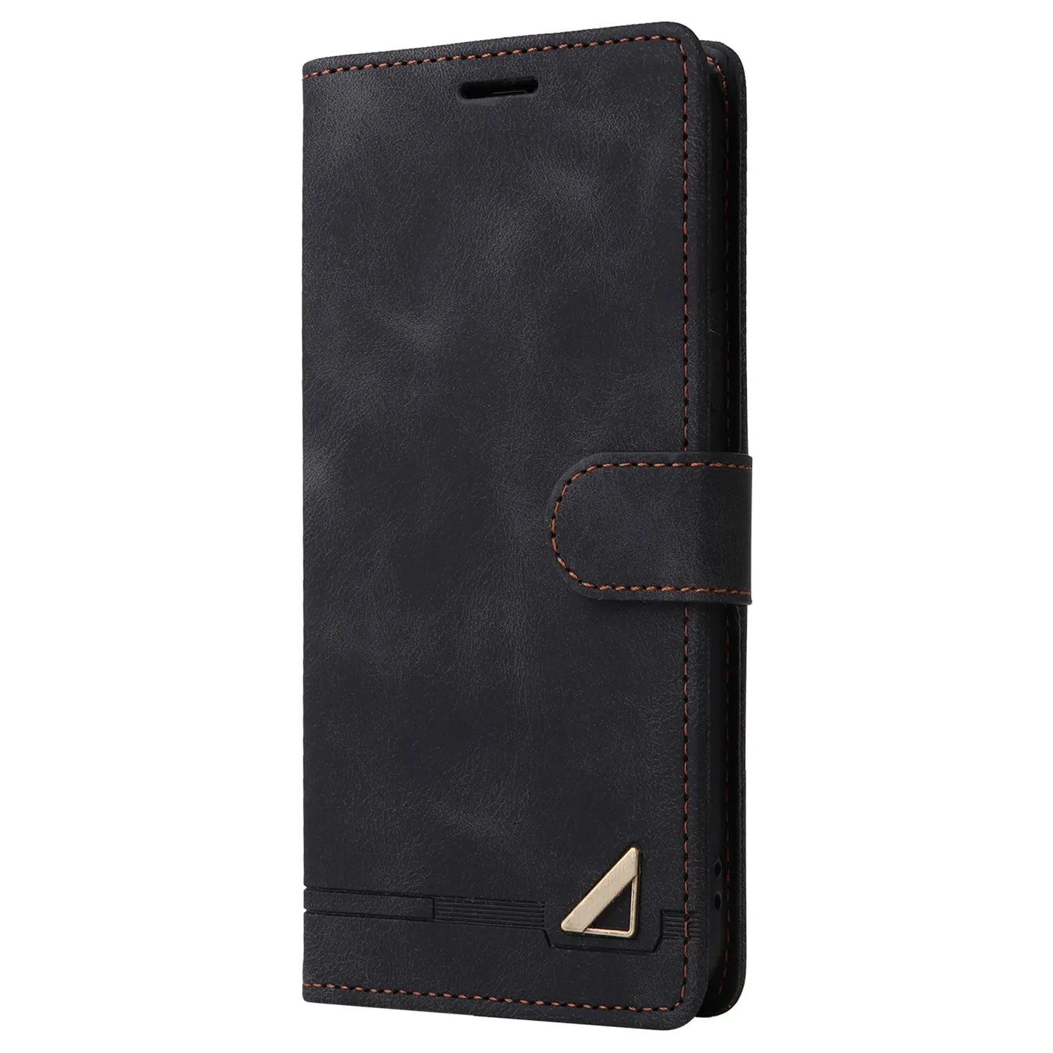 007 Series For iPhone 15 Pro Max Stand Shell Flip Wallet Anti-Scratch PU Leather Case Skin-touch Phone Cover