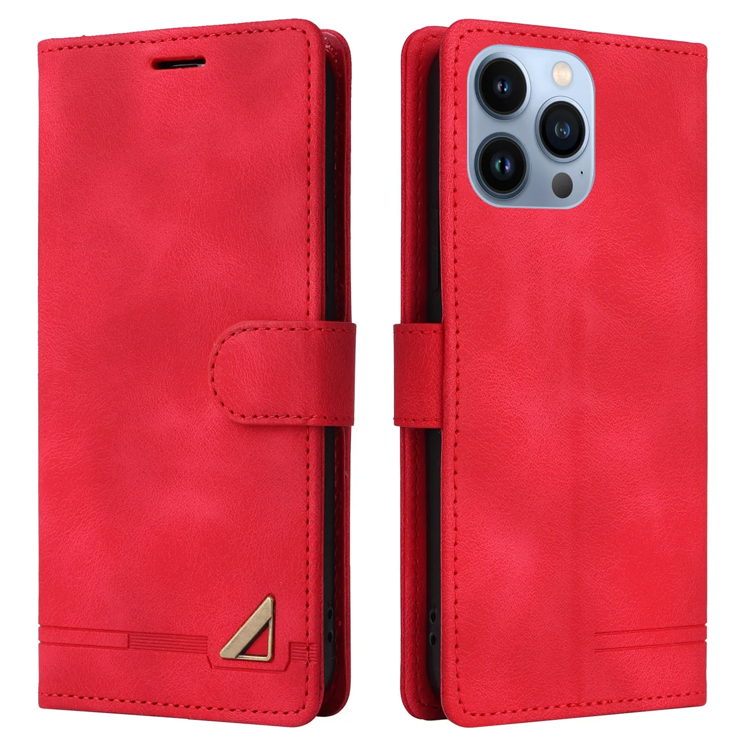 007 Series For iPhone 15 Pro Max Stand Shell Flip Wallet Anti-Scratch PU Leather Case Skin-touch Phone Cover