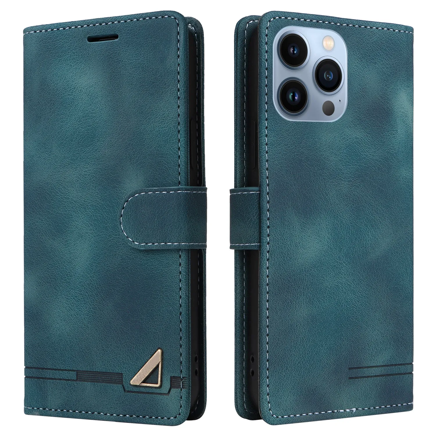 007 Series For iPhone 15 Pro Max Stand Shell Flip Wallet Anti-Scratch PU Leather Case Skin-touch Phone Cover