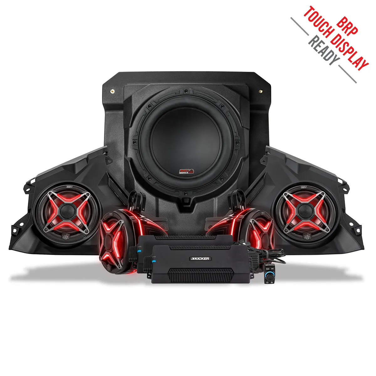 2024-2025 Can-Am® Maverick R, Phase-4 V-Spec 1650watt 5-Speaker Stereo System