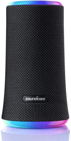 Anker Soundcore Flare 2 Bluetooth Speaker, with IPX7 Waterproof Protection and 360° Sound for Backyard and Beach Party, 20W Wireless Speaker with PartyCast, EQ Adjustment, and 12-Hour Playtime