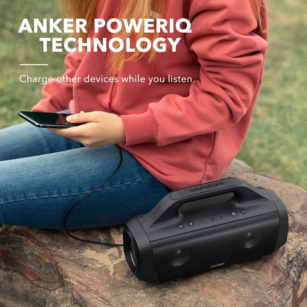 Anker Soundcore Motion Boom Outdoor Speaker with Titanium Drivers, BassUp Technology, IPX7 Waterproof, 24H Playtime, Soundcore App, Built-in Handle, Portable Bluetooth Speaker for Outdoors, Camping