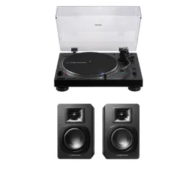 Audio Technica AT-LP120xBTUSB Direct Drive Turntable Bluetooth and USB with AT-SP3X Powered Bookshelf Speakers HiFi Package