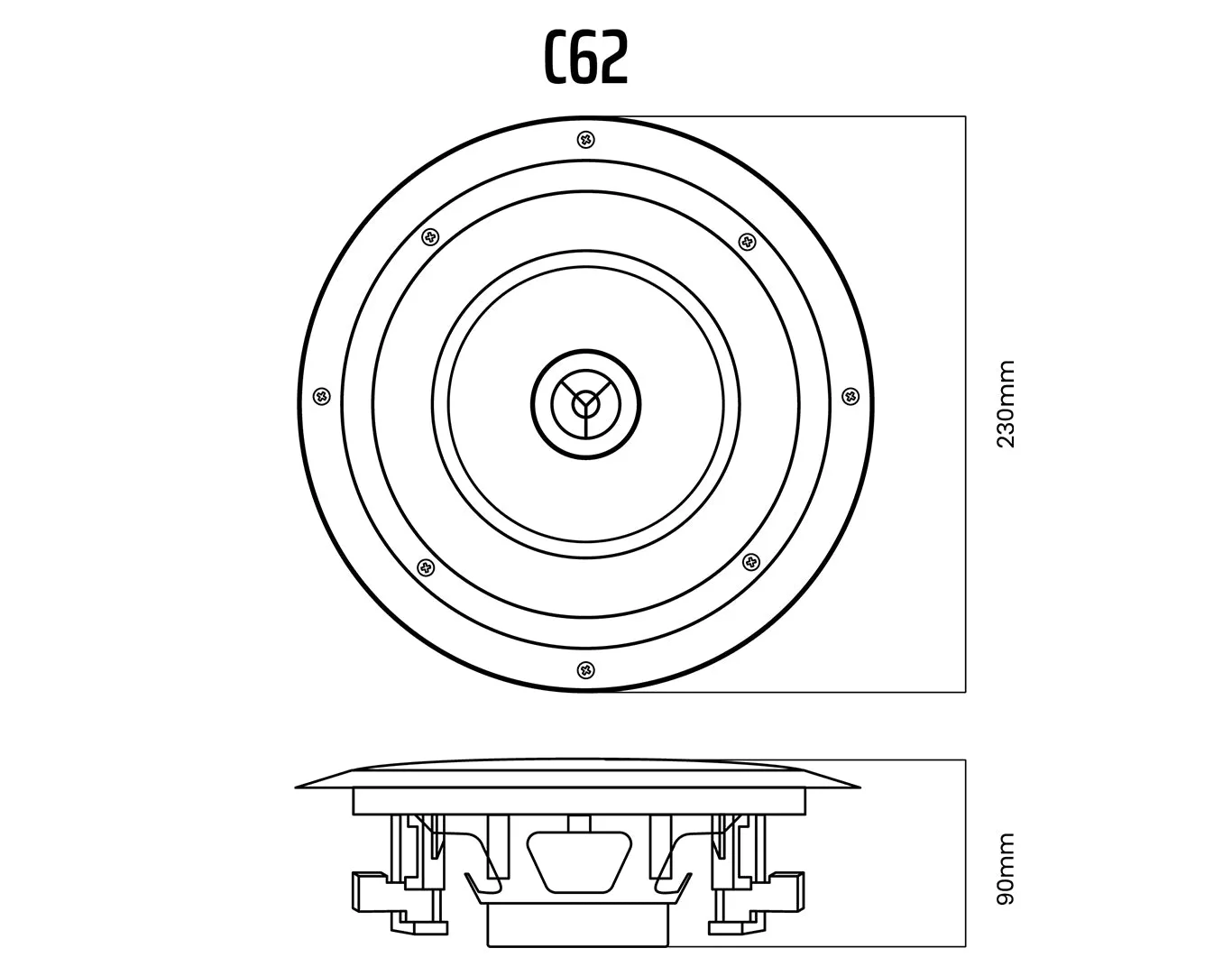 Bluetooth Amplifier   12x6" Ceiling Speakers Package Cafe 176C 6xC62