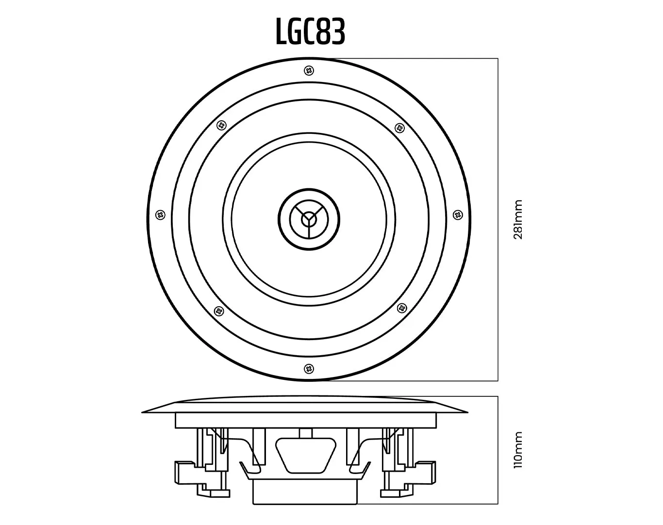 Bluetooth Amplifier   12x8" Ceiling Speakers Package Cafe Restaurant 176C 6xLGC83