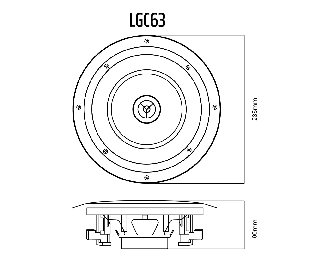 Bluetooth Amplifier   8x6" Ceiling Speakers Package Cafe Restaurant 174C 4xLGC63