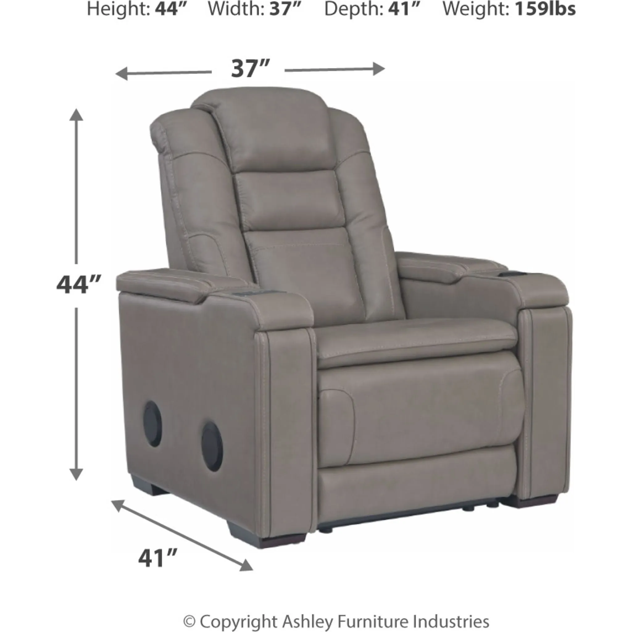 Boerna Power Recliner with Adjustable Headrest