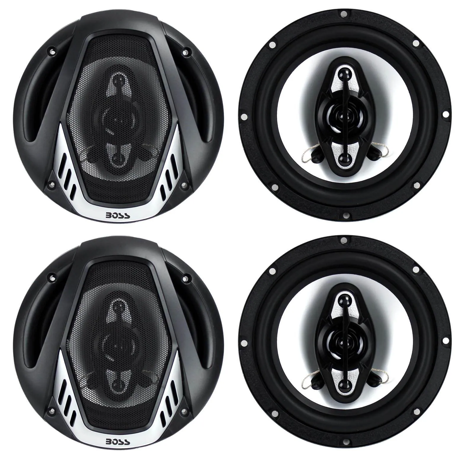 BOSS Audio NX654 Onyx 6.5" 400W 4-Way Car Audio Coaxial Stereo Speakers, 2 Pair