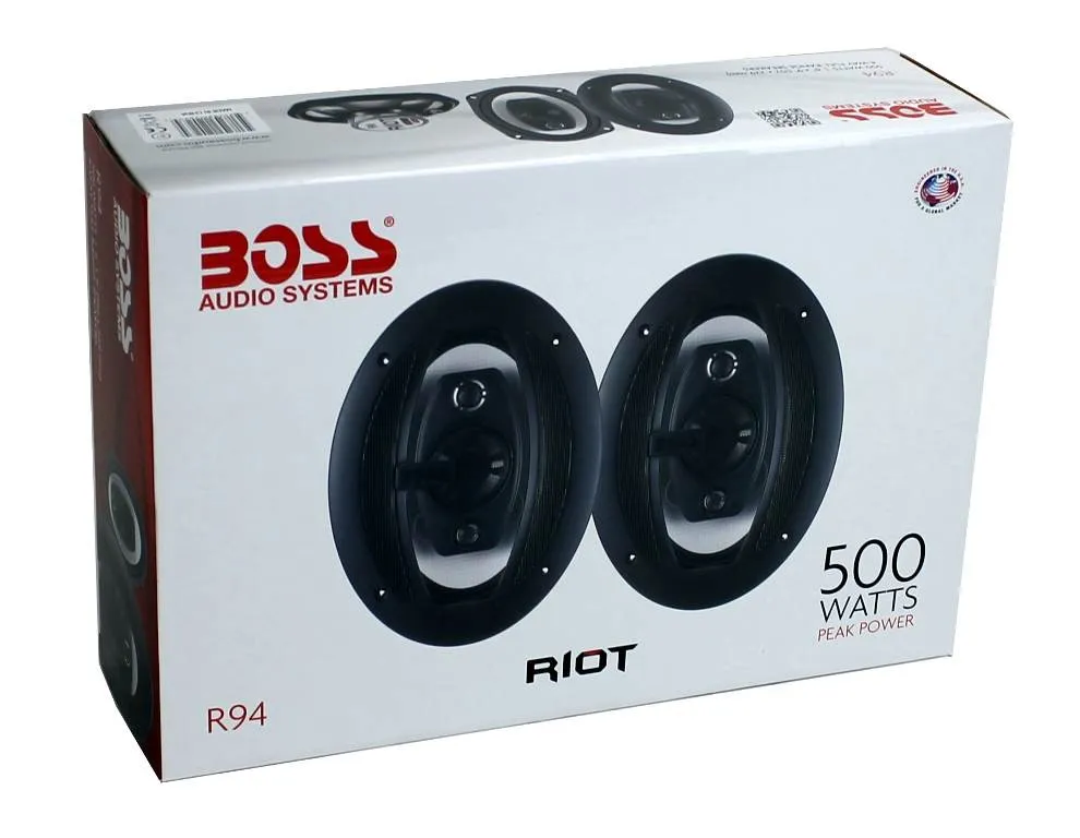 Boss Riot R94 6x9 Inch 500W 4 Way Car Coaxial Audio Speakers Stereo (8 Pack)