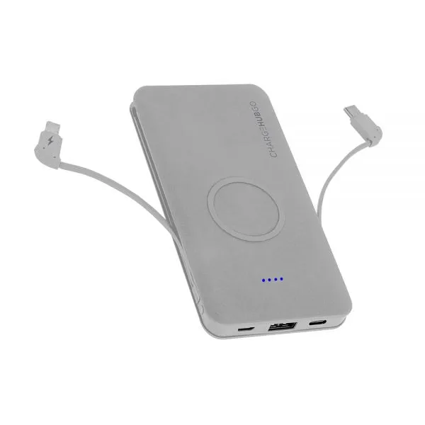 ChargeHubGO  Power Bank with Wireless Charging Pad