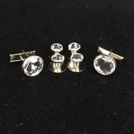 Clear Crystal Stud & Cufflink Set