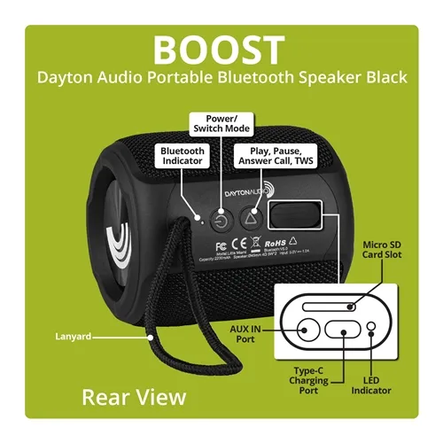 Dayton Audio  Boost Portable Bluetooth Speaker