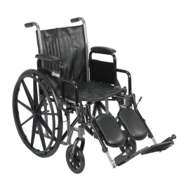 Drive Medical ssp216dda-elr Silver Sport 2 Wheelchair, Detachable Desk Arms, Elevating Leg Rests, 16" Seat