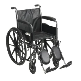 Drive Medical ssp220dfa-elr Silver Sport 2 Wheelchair, Detachable Full Arms, Elevating Leg Rests, 20" Seat