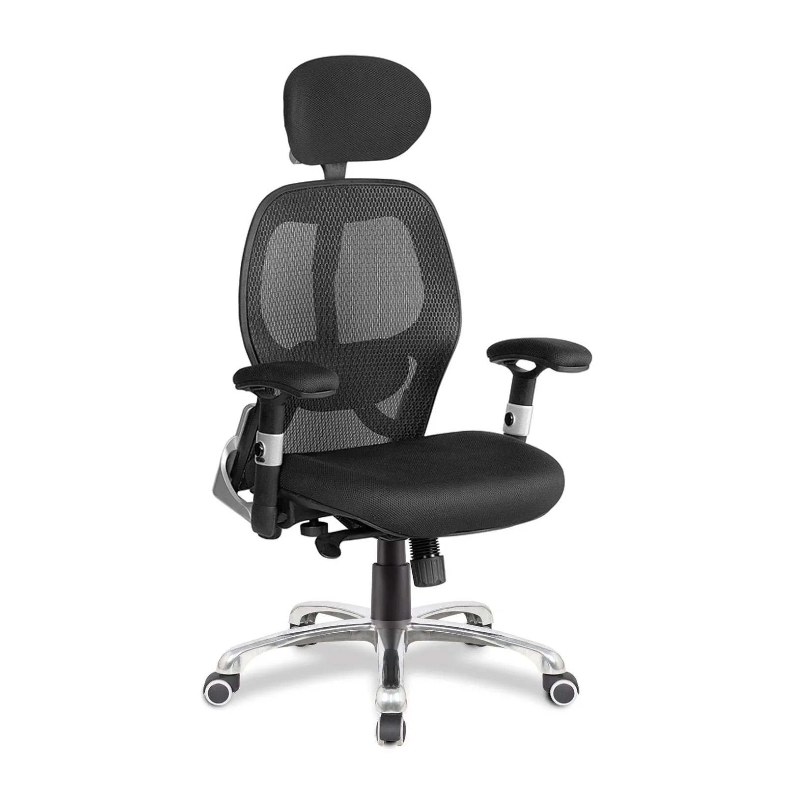 Ergonomic Luxury High Back Executive Mesh Chair with Chrome Base Certified for 24 Hour Use - Black