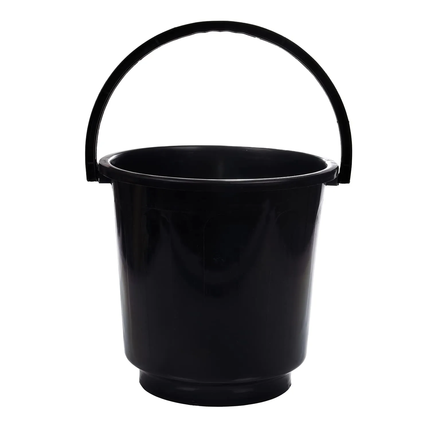 Heart Home Bucket|Plastic Bucket for Bathroom|Bucket for Bathing|Unbreakable Bucket with Handle|16 Liter|Pack of 2 (Black)