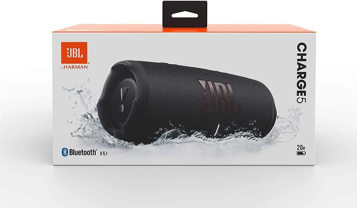 JBL Charge 5 Waterproof Portable Bluetooth Speaker With Powerbank - Black