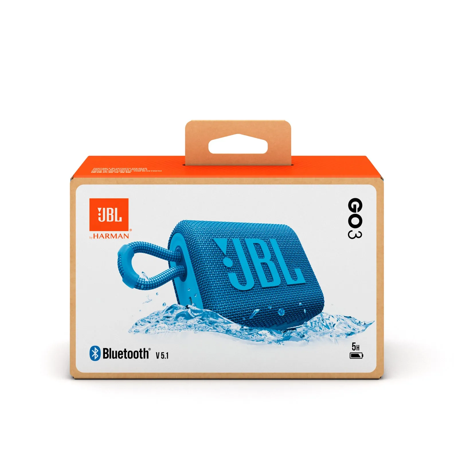 JBL Go 3 Eco Portable Stereo Bluetooth Speaker - Blue