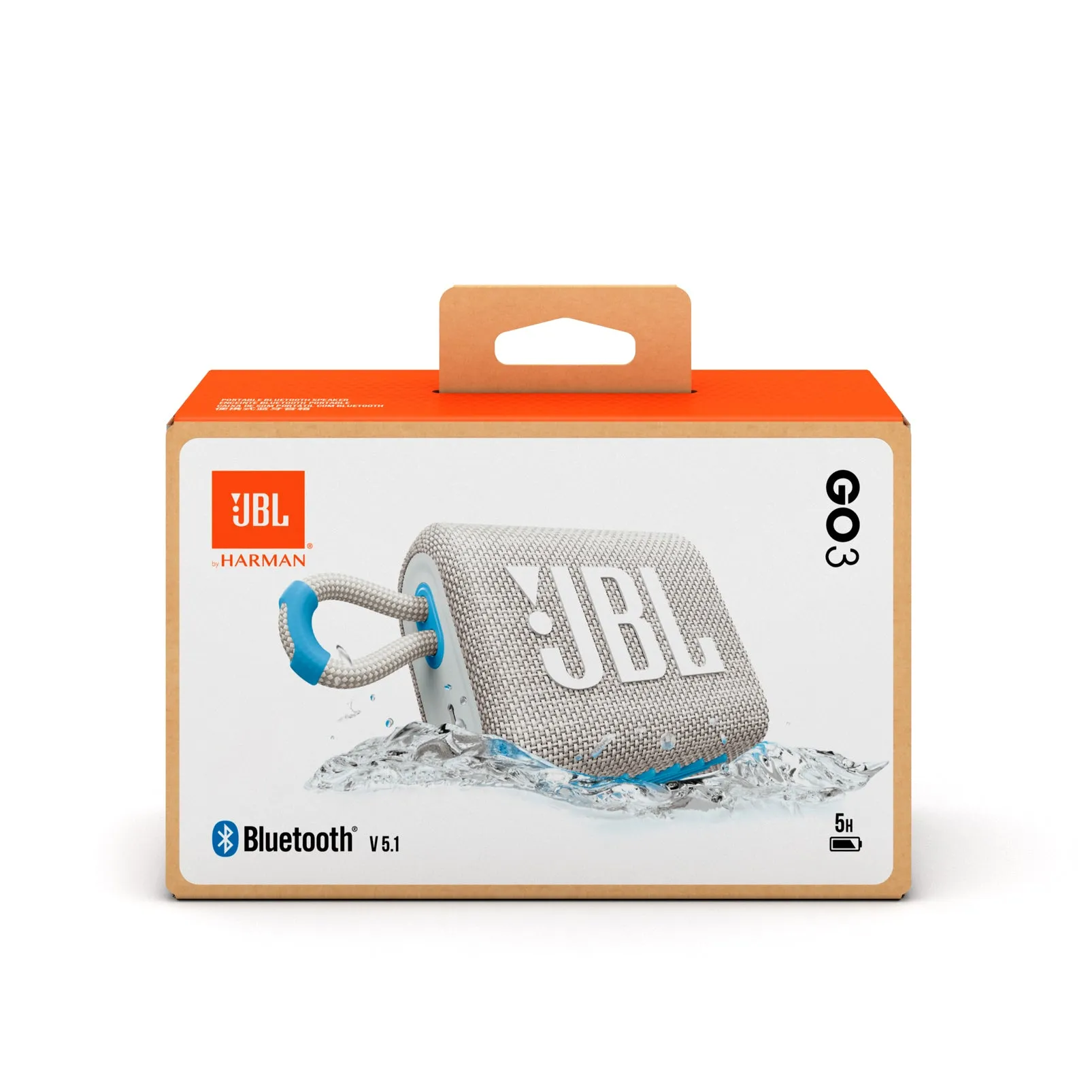 JBL Go 3 Eco Portable Stereo Bluetooth Speaker - White