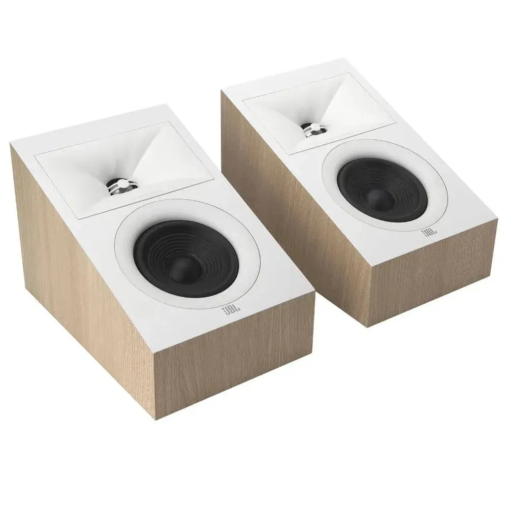 JBL STAGE 240H Dolby Atmos Surround Speakers (Pair), Latte White