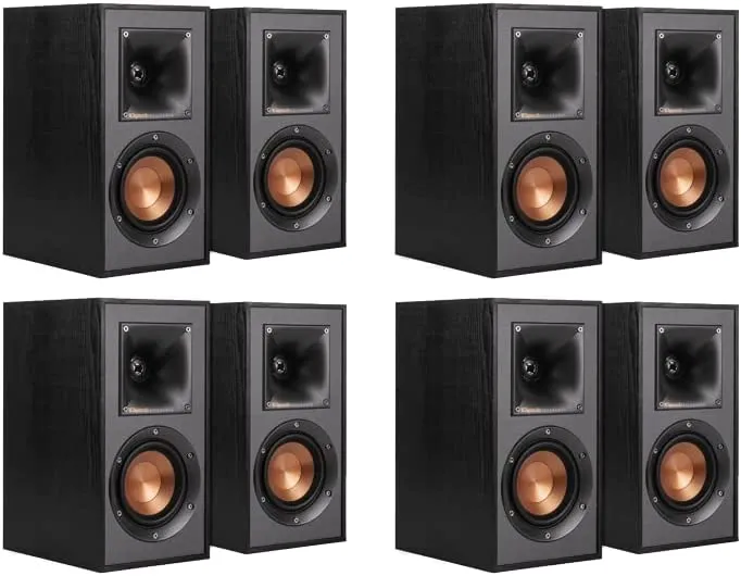 Klipsch Reference R-41M Bookshelf Speakers (8 Speaker Bundle)