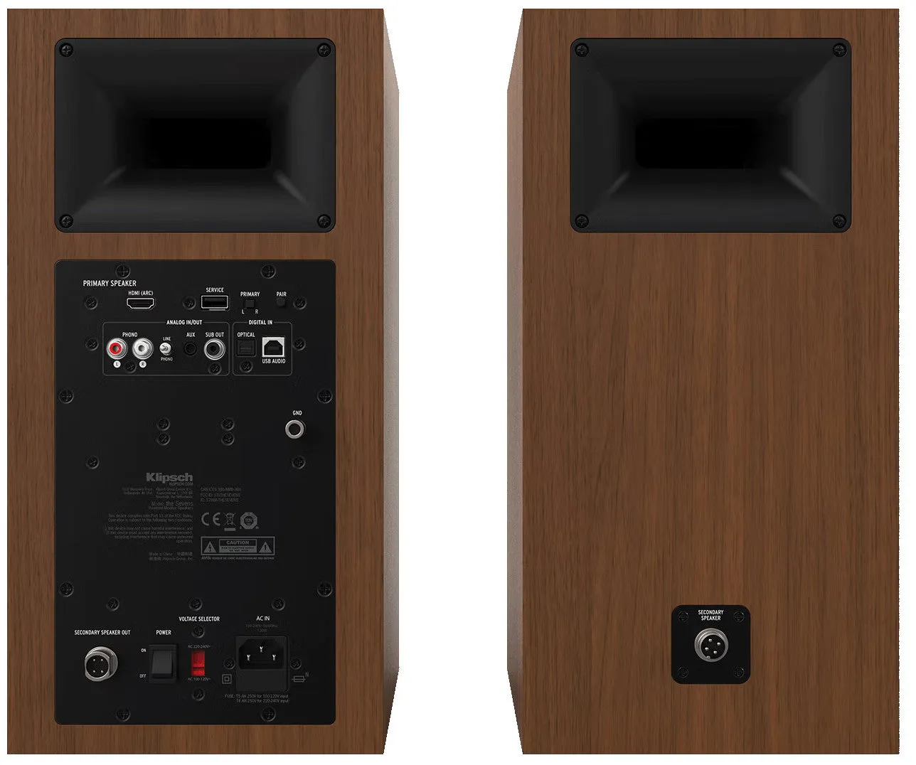 Klipsch The Sevens Active Speakers Walnut