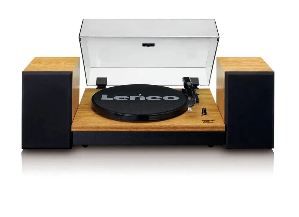 Lenco LS300 Turntable & Hi Fi Speaker System With Bluetooth, Wood