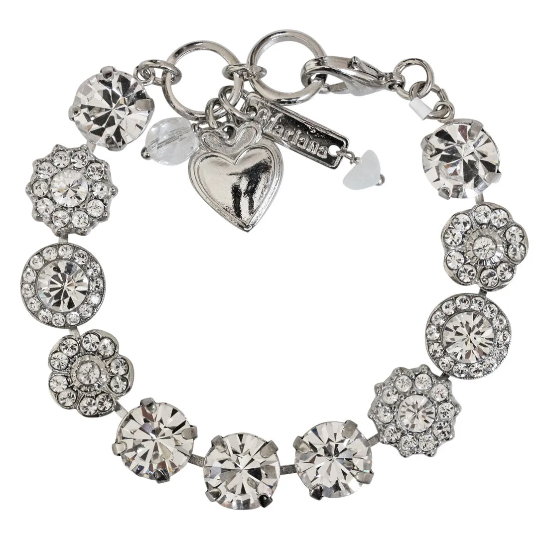 Mariana "On A Clear Day" Rhodium Plated Lovable Rosette Crystal Bracelet, 4084 001001ro