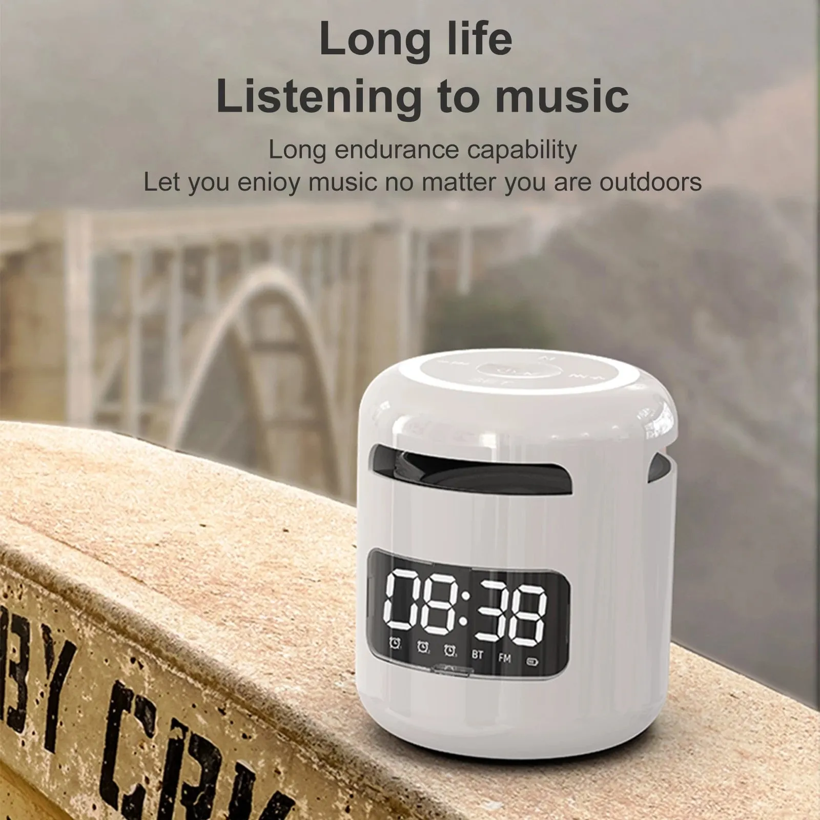 Mini Bluetooth Speaker with FM Radio Alarm Clock