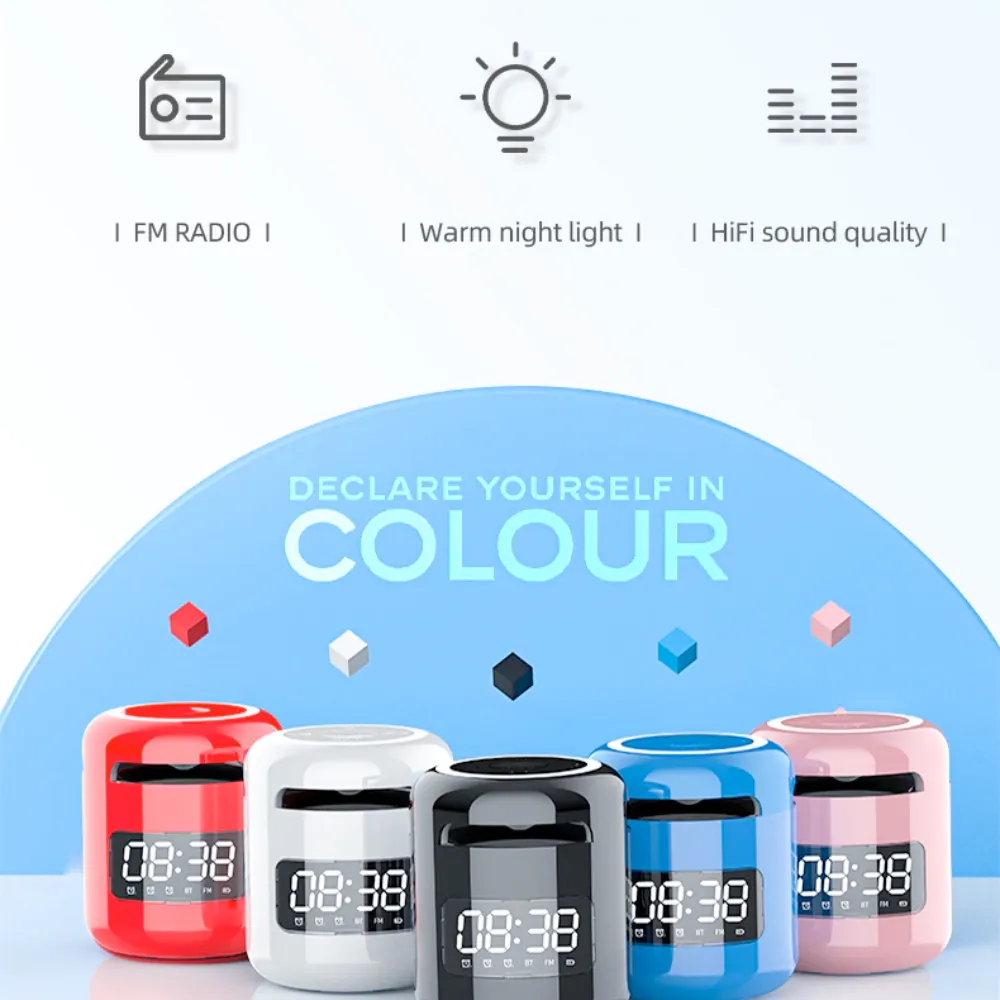 Mini Bluetooth Speaker with FM Radio Alarm Clock