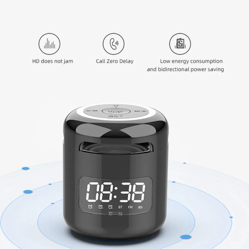 Mini Bluetooth Speaker with FM Radio Alarm Clock