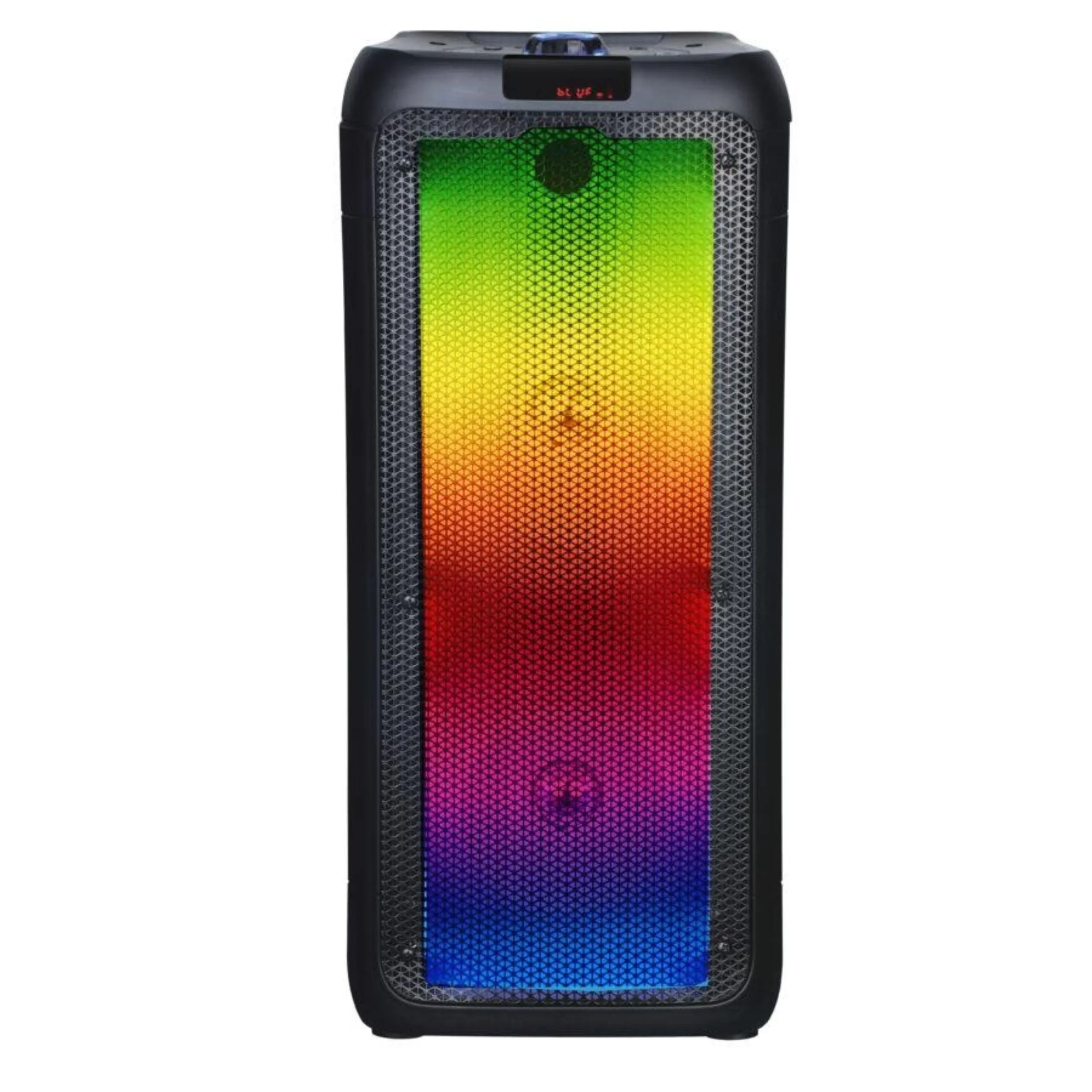 Naxa Portable Dual 8 inch Bluetooth Blaze Party Speakers with Full Glow Disco Lights (True Wireless Blazing Party Rocker)