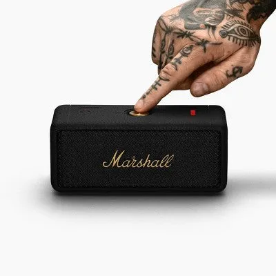 New - Marshall Emberton II Portable Bluetooth Speaker - Black & Brass