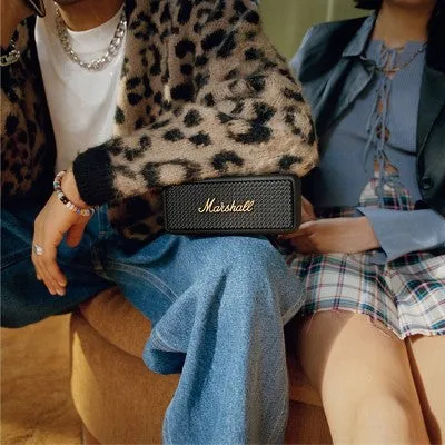 New - Marshall Emberton II Portable Bluetooth Speaker - Black & Brass