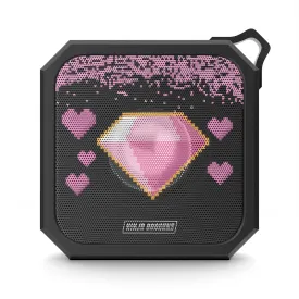 Ninja Dragons Kawaii Diamonds and Hearts Retro Pixel Waterproof Bluetooth Speaker