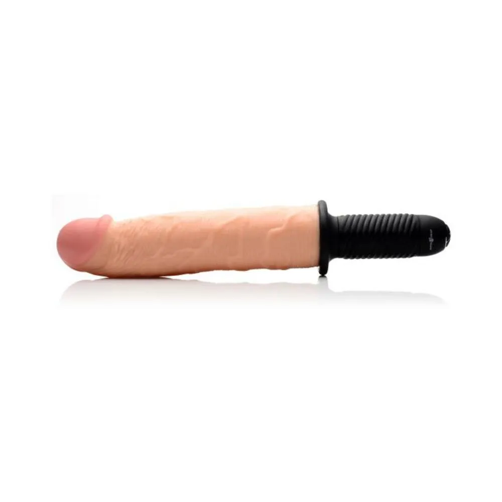 Onslaught XXL Vibrating Giant Dildo Thruster Beige