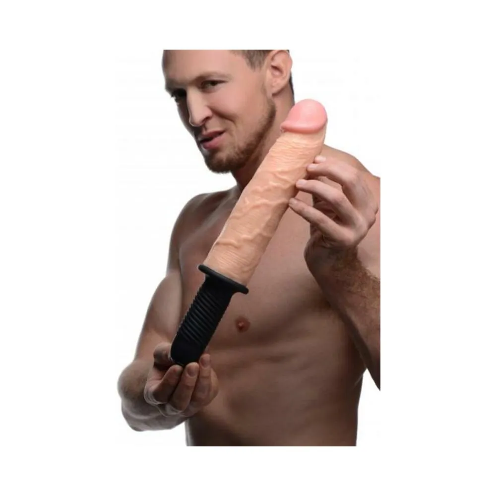 Onslaught XXL Vibrating Giant Dildo Thruster Beige