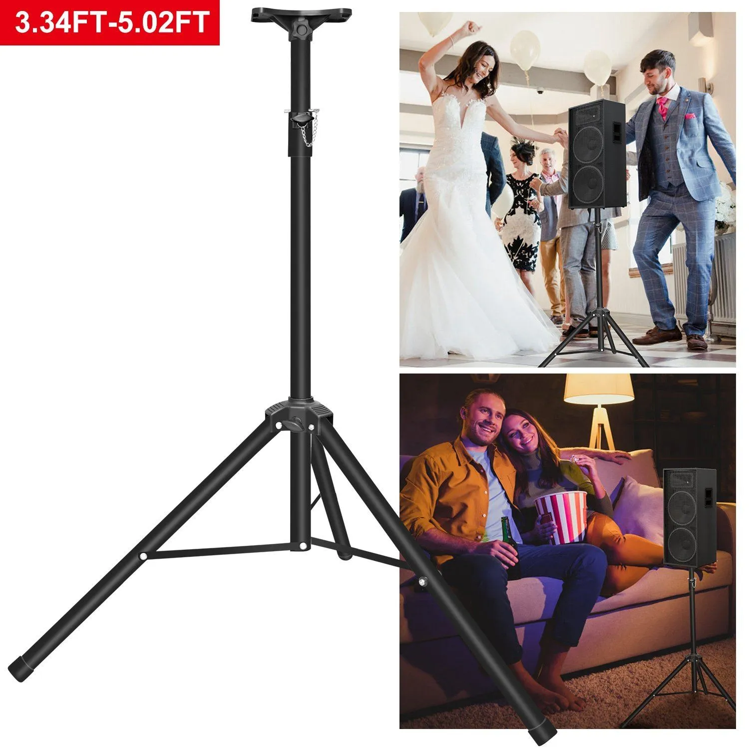 Pa Speaker Tripod Stand Heavy Duty Height Extendable Adjustable Pole Mount Rack