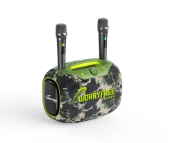 Party Box-Wireless 120W Portable Bluetooth Speaker Karaoke with a Tripod & Two Microphones, Camo