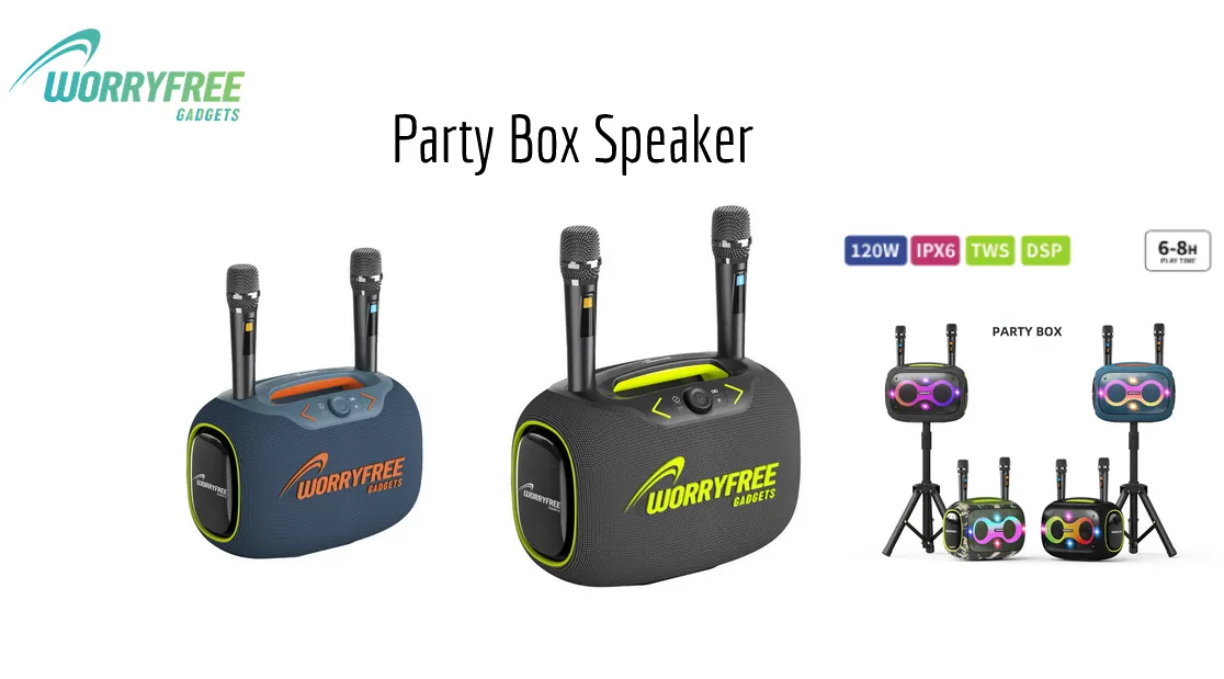 Party Box-Wireless 120W Portable Bluetooth Speaker Karaoke with a Tripod & Two Microphones, Camo