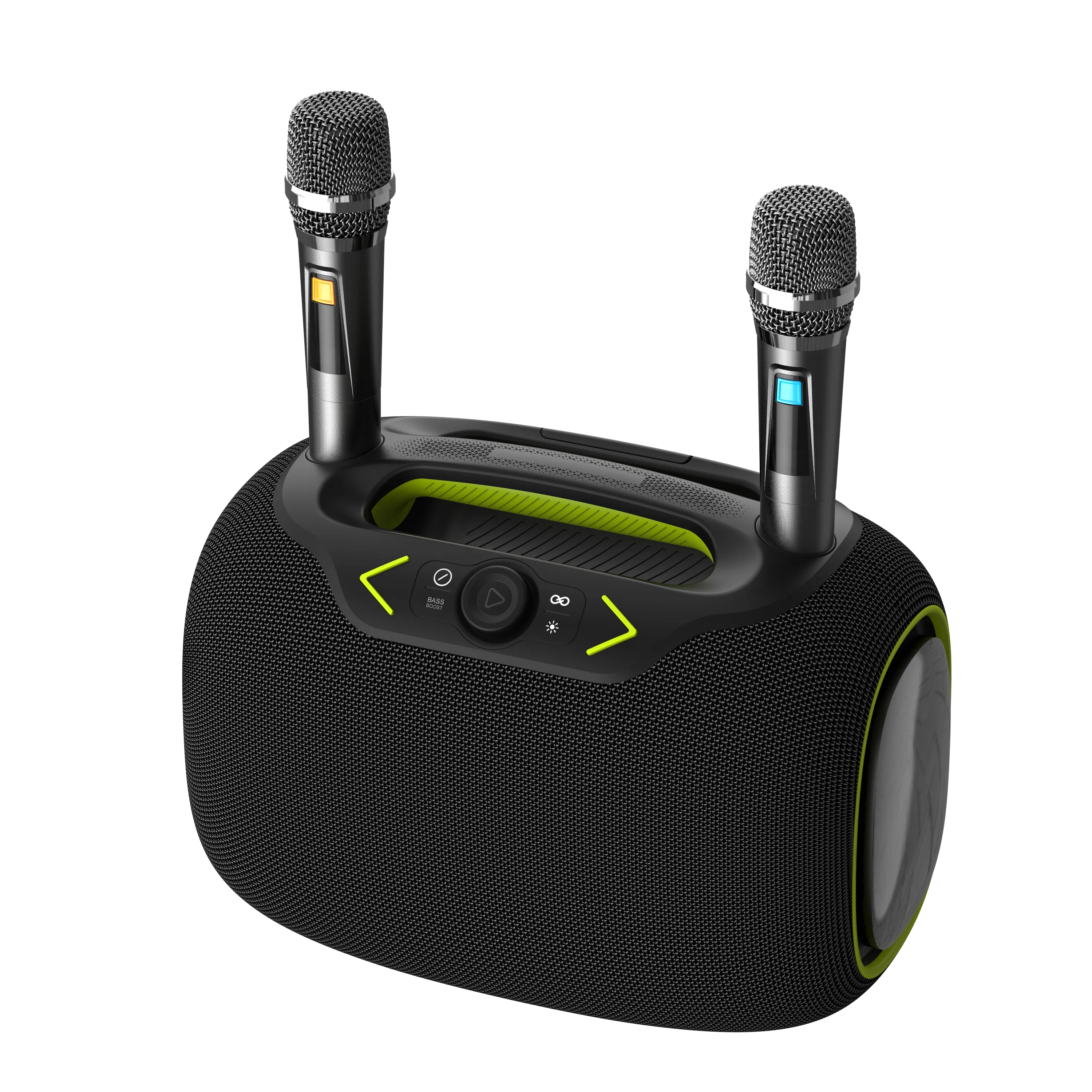 Party Box-Wireless 120W Portable Bluetooth Speaker Karaoke with a Tripod & Two Microphones, Camo