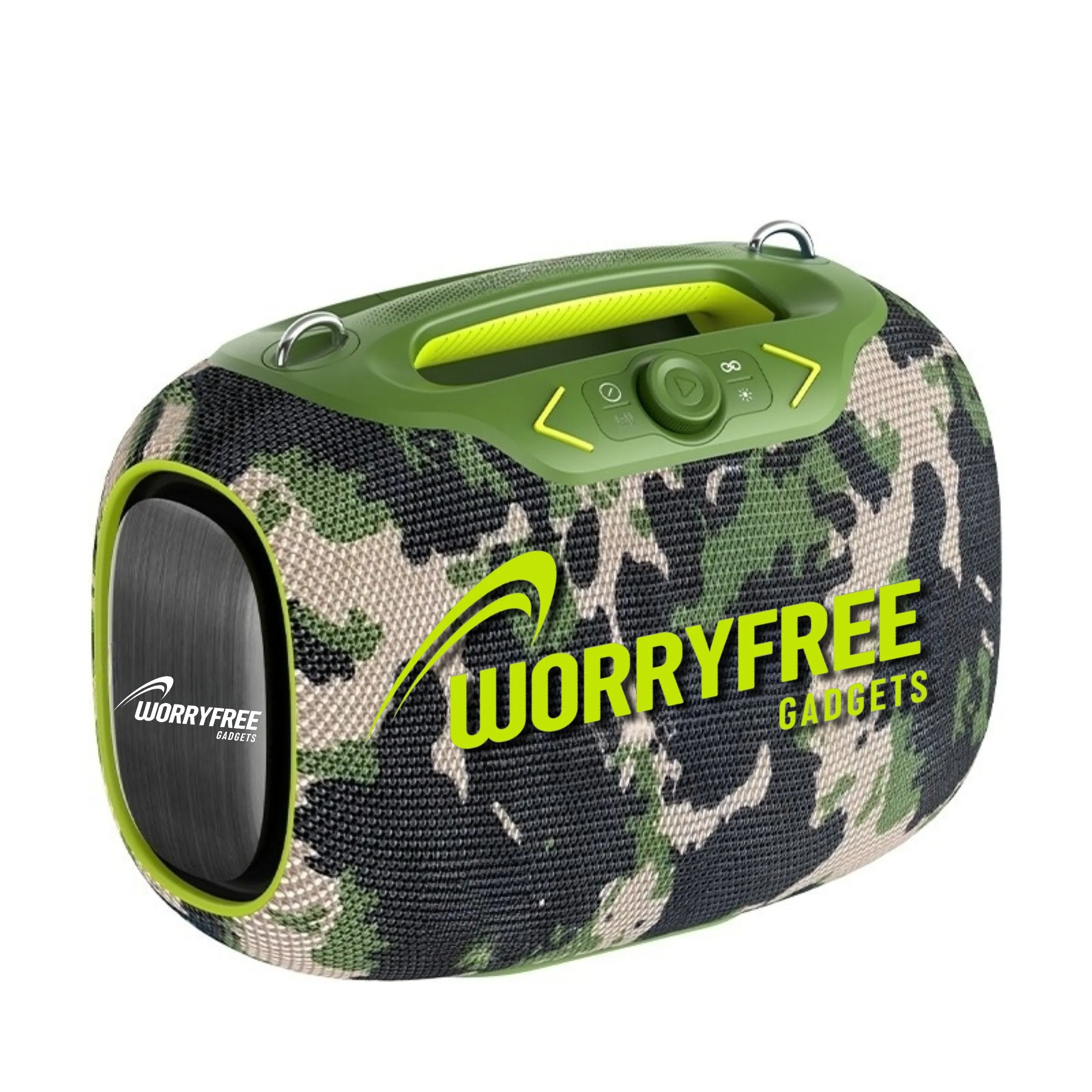 Party Box-Wireless 120W Portable Bluetooth Speaker Karaoke with a Tripod & Two Microphones, Camo