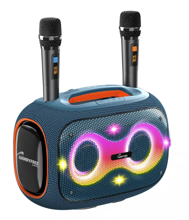 Party Box-Wireless 120W Portable Bluetooth Speaker Karaoke with a Tripod & Two Microphones, Camo