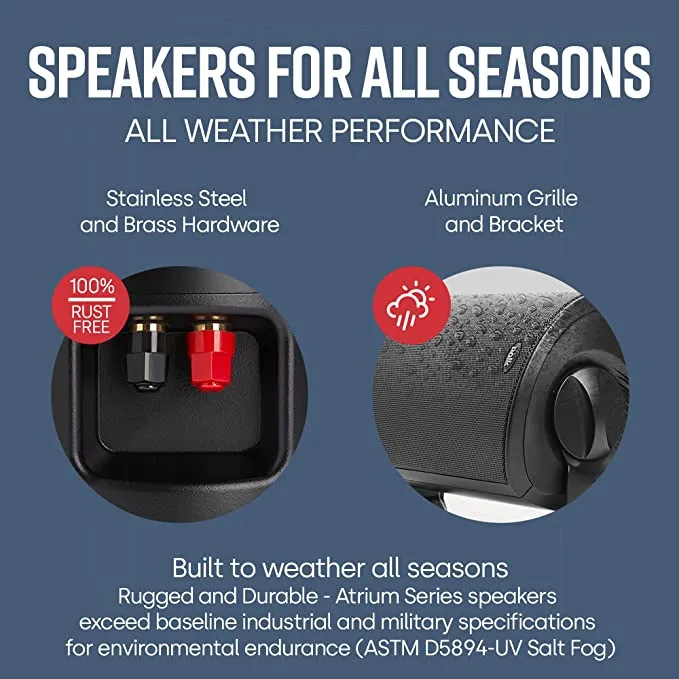 Polk Audio Atrium 5 Indoor Outdoor Speakers (8 Speaker Bundle)