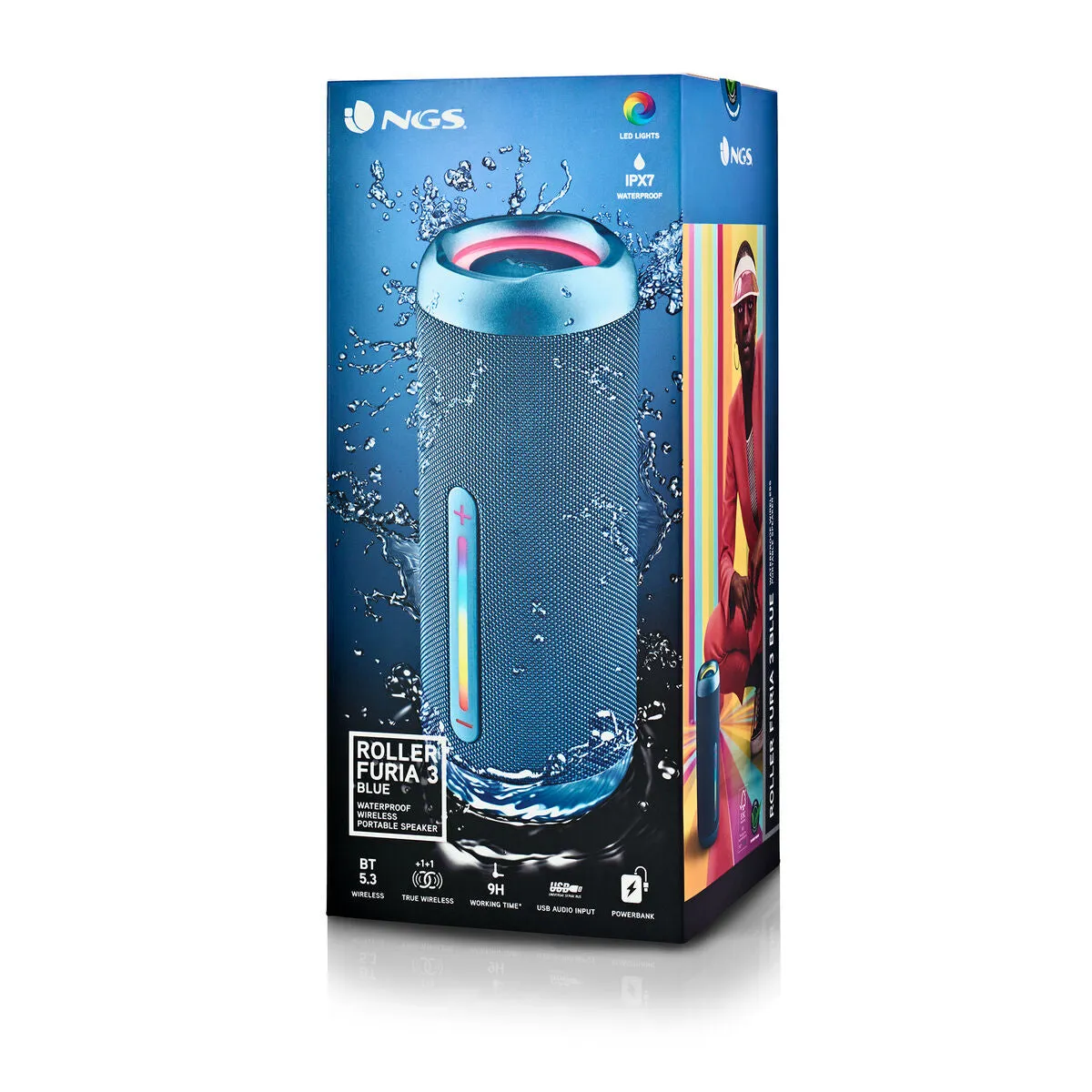 Portable Bluetooth Speakers NGS Roller Furia 3 Blue Blue 60 W