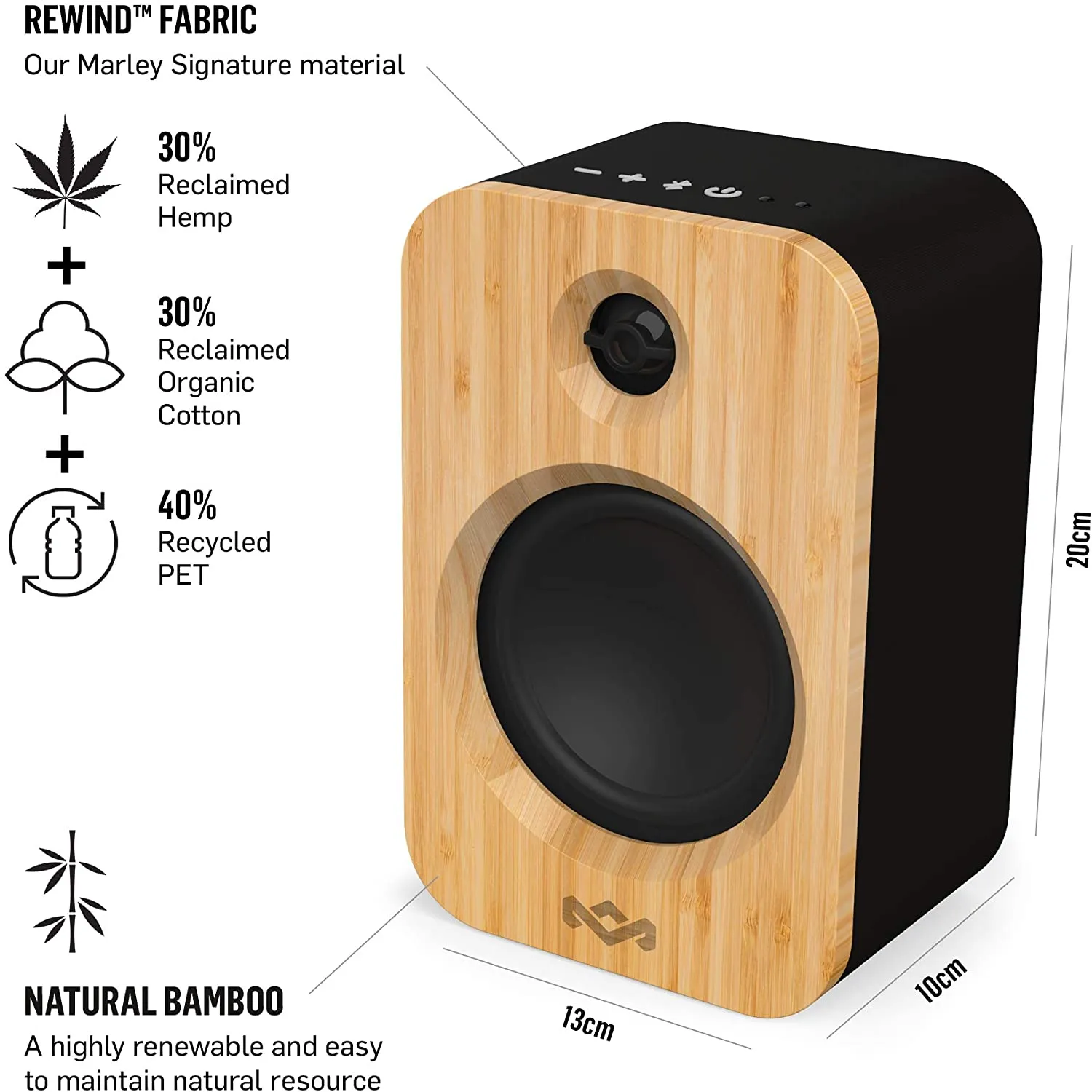 Powerful Bookshelf Speakers with Wireless Bluetooth Connectivity and Sustainable Materials