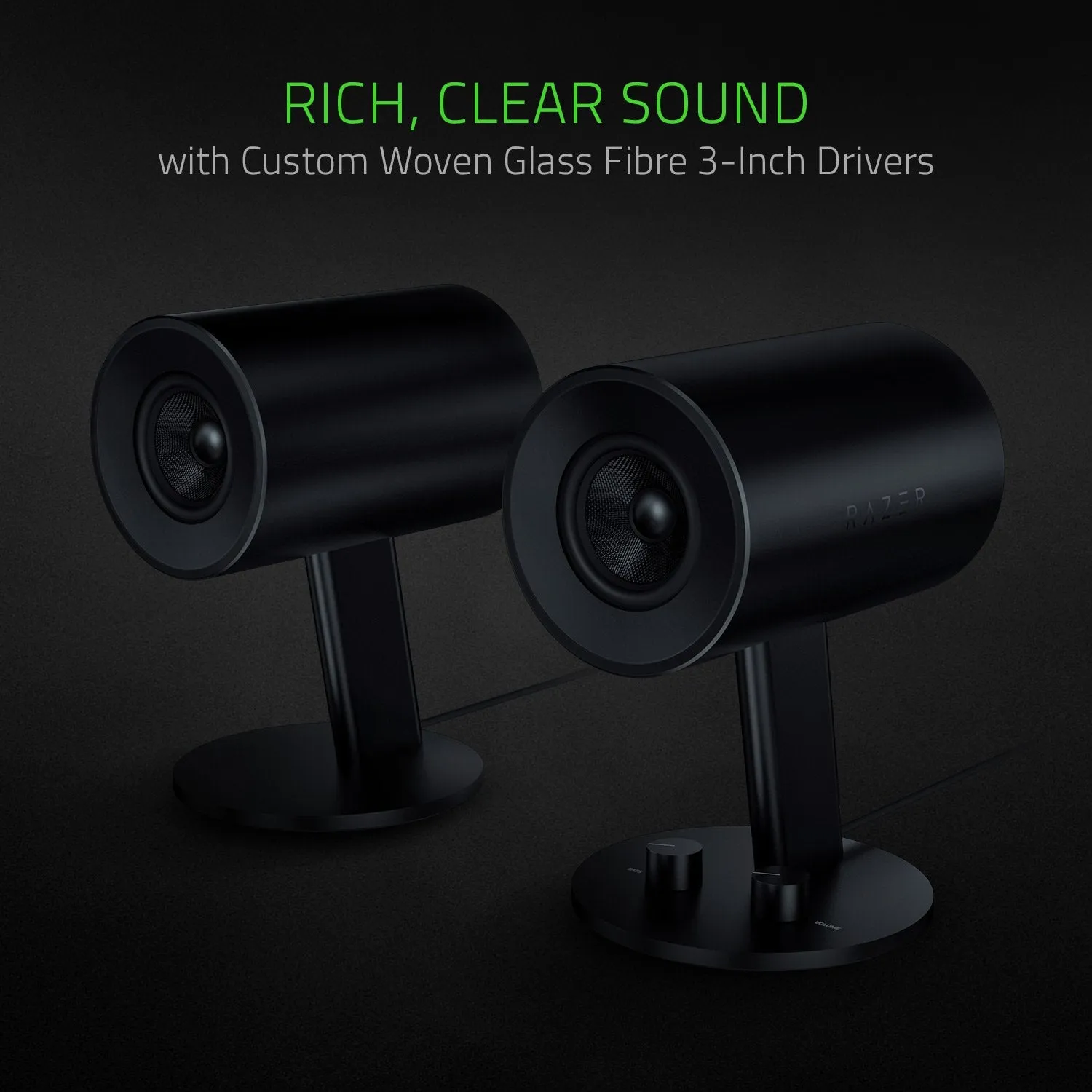 Razer Nommo Woven Fiberglass Gaming Speakers