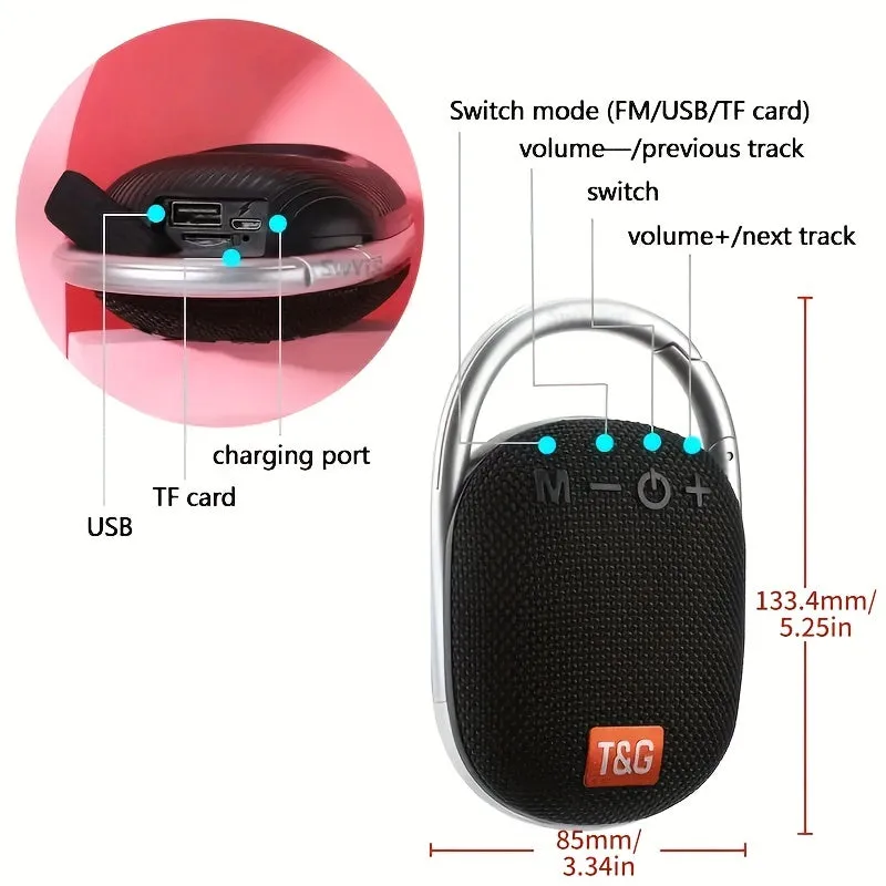 Wireless Portable Speaker Waterproof High Battery Life FM